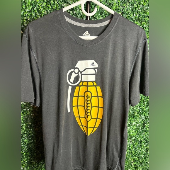 Adidas Climalite Football Grenade Graphic T-Shirt Size L - Picture 2 of 5